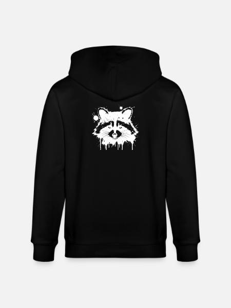 Waschbär Spritzweiß - Stanley/Stella Unisex Bio-Kapuzenjacke CULTIVATOR - Schwarz