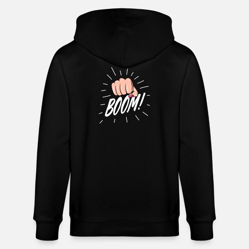 Strip Pop mit weiblicher Faust - Stanley/Stella Unisex Bio-Kapuzenjacke CULTIVATOR - Schwarz