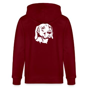 Gonczy Polski Head "Black Edition" - Stanley/Stella CULTIVATOR  Unisex Organic Hooded Jacket - burgundy - Back - Anna (173cm)