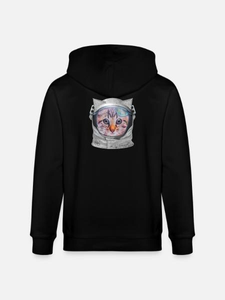 Chat dans l’espace - Veste à capuche bio CULTIVATOR Stanley/Stella Unisexe - noir