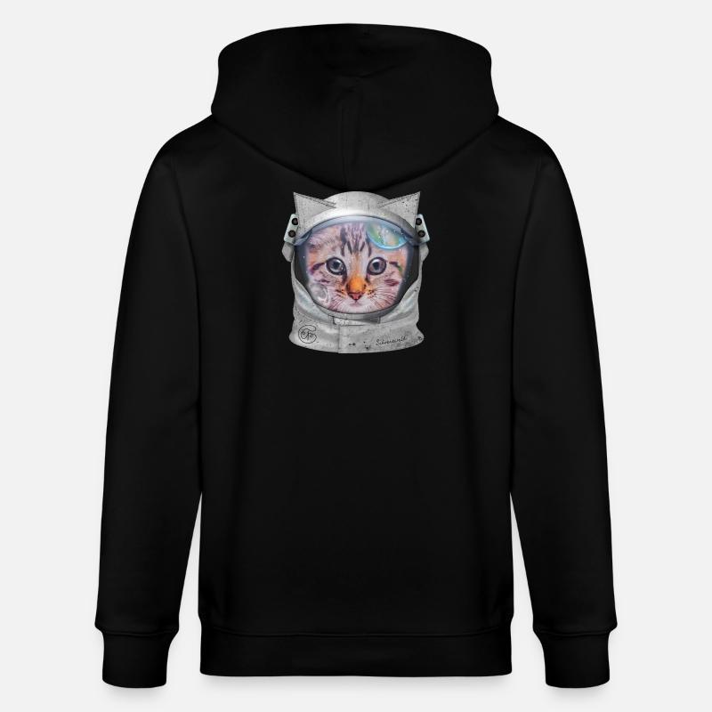 Chat dans l’espace - Veste à capuche bio CULTIVATOR Stanley/Stella Unisexe - noir