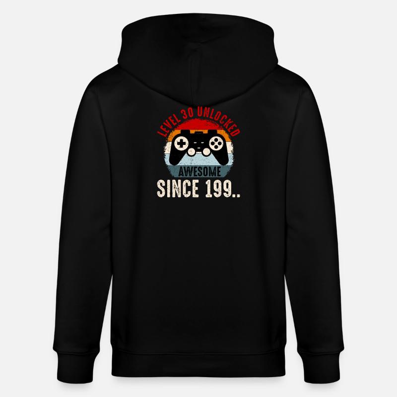 Manette rétro débloquée niveau 30 - Veste à capuche bio CULTIVATOR Stanley/Stella Unisexe - noir