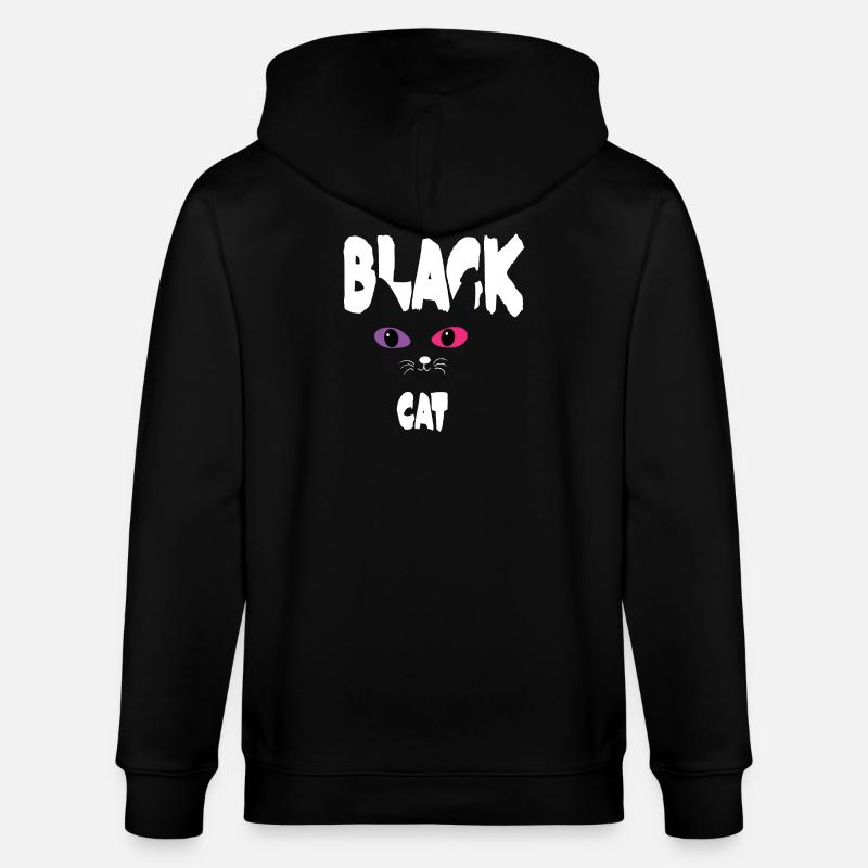 Chat Noir Blanc - Veste à capuche bio CULTIVATOR Stanley/Stella Unisexe - noir