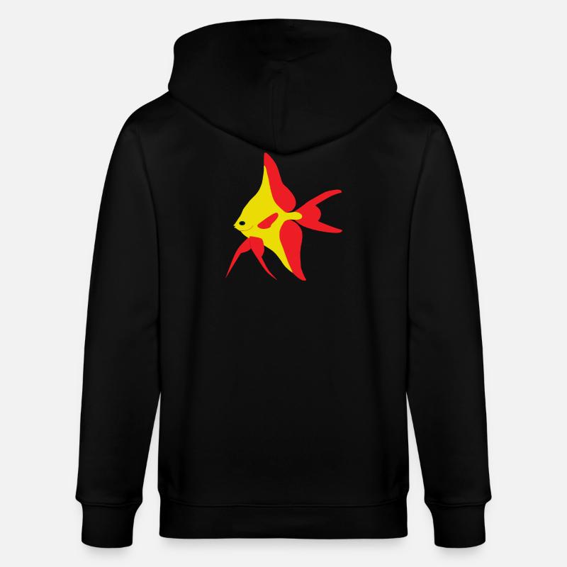 Poisson drapeau rouge et jaune - Veste à capuche bio CULTIVATOR Stanley/Stella Unisexe - noir