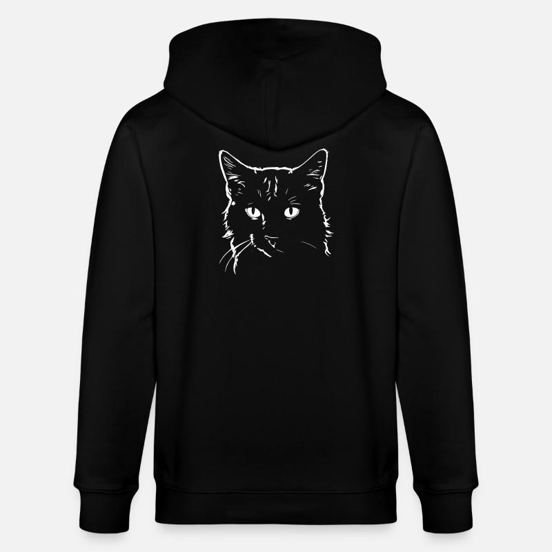 Katze 4 - Stanley/Stella Unisex Bio-Kapuzenjacke CULTIVATOR  - Schwarz