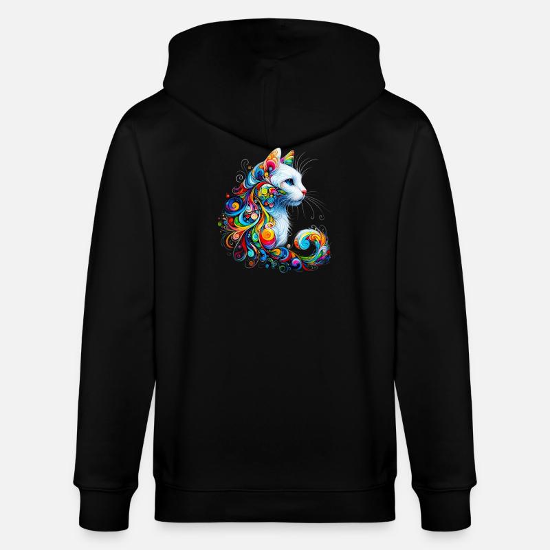 Katze - Stanley/Stella Unisex Bio-Kapuzenjacke CULTIVATOR - Schwarz