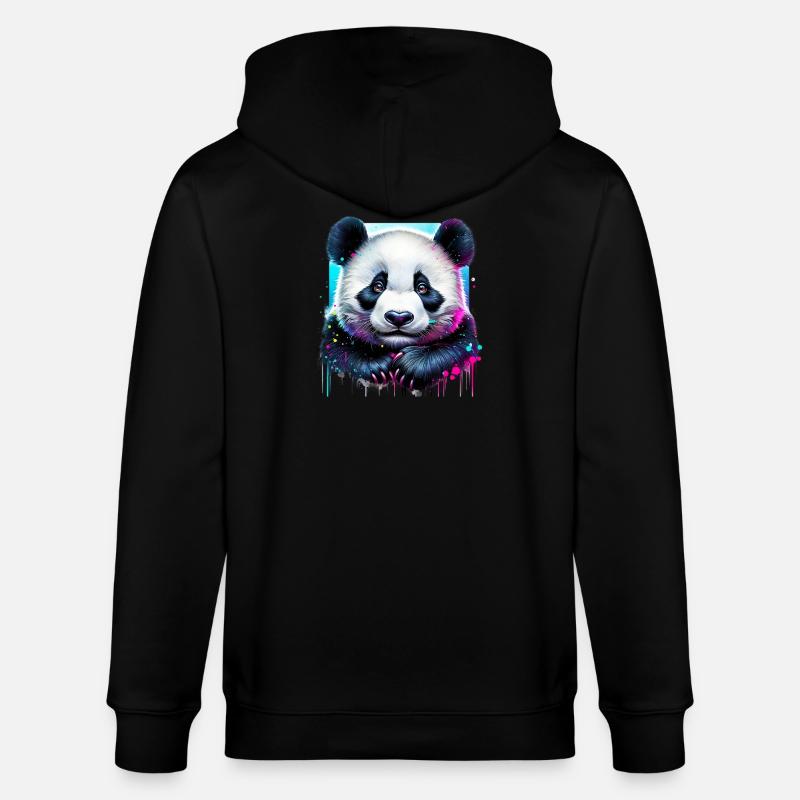 Panda - Veste à capuche bio CULTIVATOR Stanley/Stella Unisexe - noir