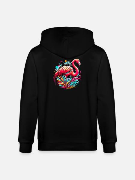 Flamingo - Stanley/Stella CULTIVATOR  Unisex Organic Hooded Jacket - black