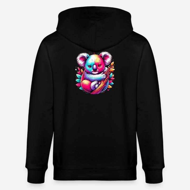 Koala - Stanley/Stella Unisex Bio-Kapuzenjacke CULTIVATOR  - Schwarz
