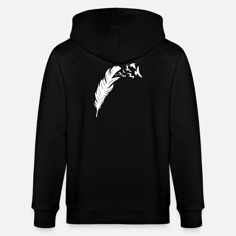 Gefiederter Freiheitsvogel Flugdesign - Stanley/Stella Unisex Bio-Kapuzenjacke CULTIVATOR  - Schwarz