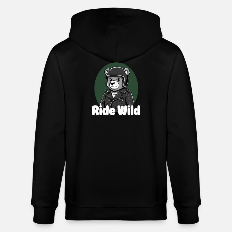Chevaucher Wild Bear Rider - Veste à capuche bio CULTIVATOR Stanley/Stella Unisexe - noir