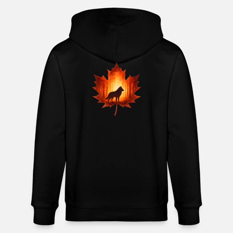 Herbst mit Wolf elegant - Stanley/Stella Unisex Bio-Kapuzenjacke CULTIVATOR  - Schwarz