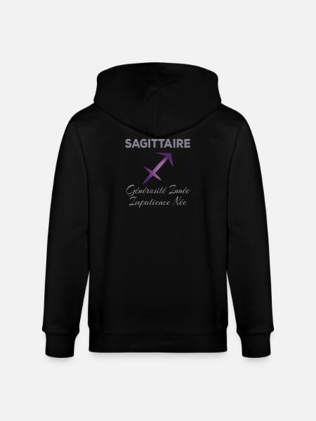 Sagittaire  - Veste à capuche bio CULTIVATOR Stanley/Stella Unisexe - noir