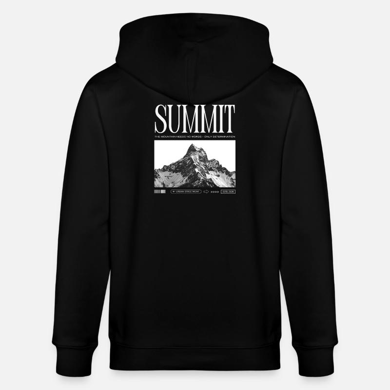 Summit - Berggipfel Berggrafik - Stanley/Stella Unisex Bio-Kapuzenjacke CULTIVATOR  - Schwarz