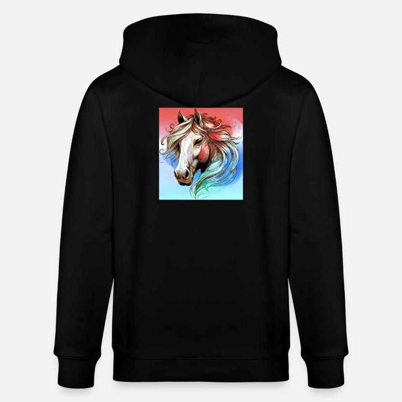 cheval - Veste à capuche bio CULTIVATOR Stanley/Stella Unisexe - noir
