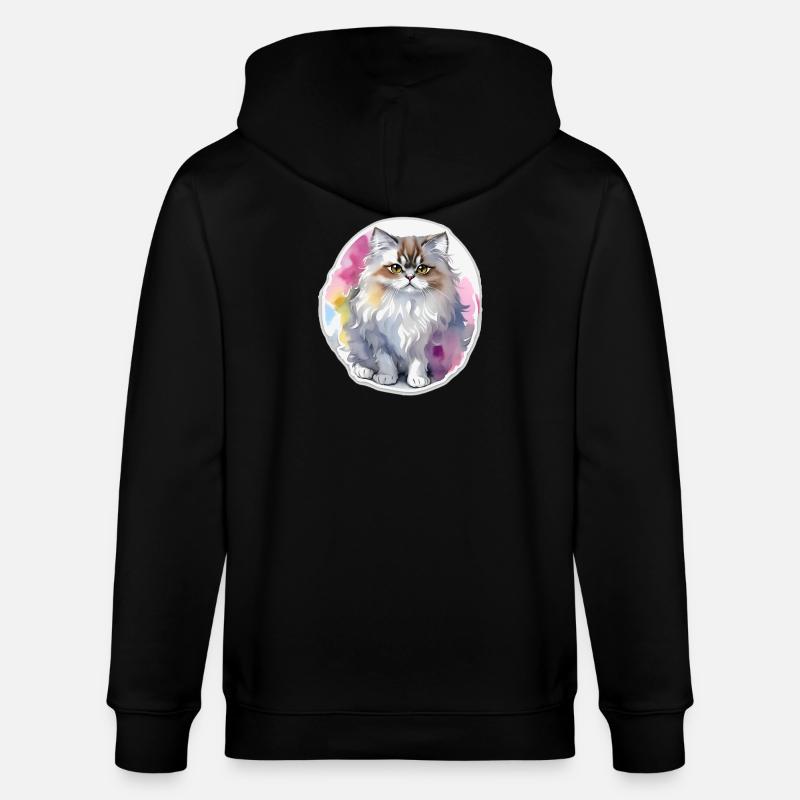 Chat persan - Veste à capuche bio CULTIVATOR Stanley/Stella Unisexe - noir