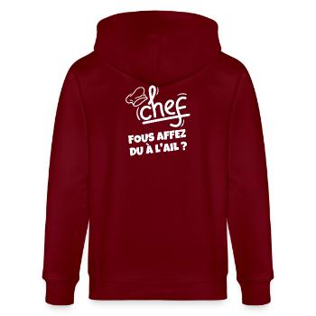 septième compagnie, 7ème compagnie, film culte - Veste à capuche bio CULTIVATOR Stanley/Stella Unisexe - bordeaux - Dos - Anna (173cm)