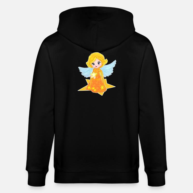 Kawaii Engelchen mit Stern - Stanley/Stella Unisex Bio-Kapuzenjacke CULTIVATOR  - Schwarz