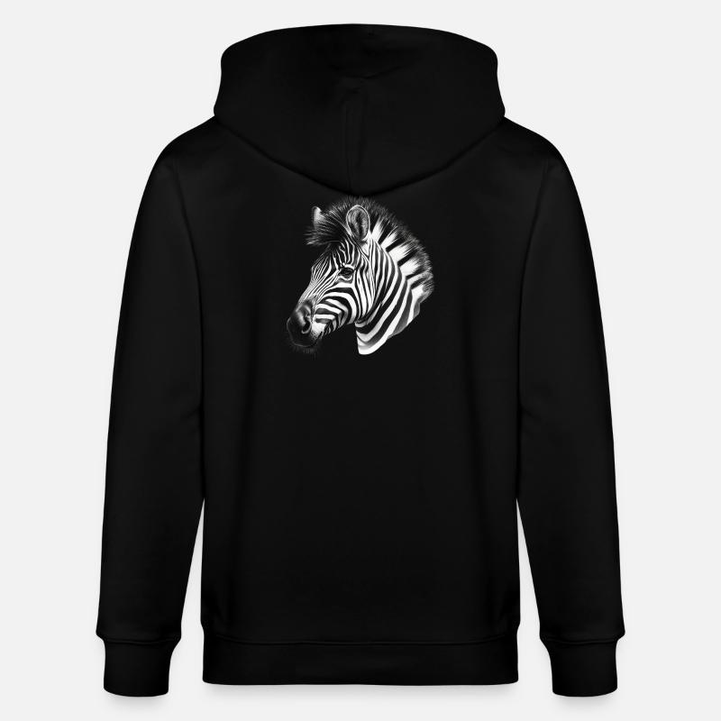 Zebra - Stanley/Stella CULTIVATOR Unisex Organic Hooded Jacket - black