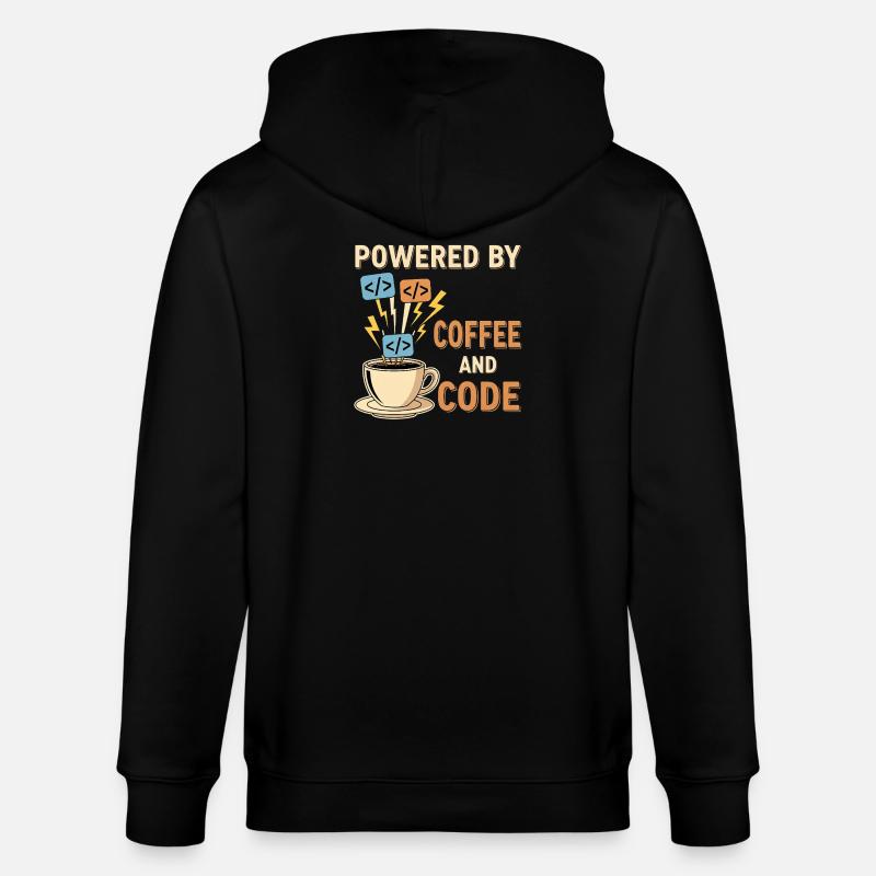 Programmierer Kaffee Motiv Design - Stanley/Stella Unisex Bio-Kapuzenjacke CULTIVATOR  - Schwarz