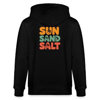 Sommerzeit - Sonne, Salz und Sand - Stanley/Stella Unisex Bio-Kapuzenjacke CULTIVATOR  - Schwarz - Hinten - Anna (173cm)