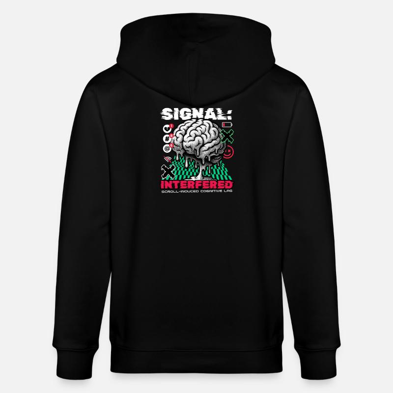 Brain - Signal Interfered - Stanley/Stella Unisex Bio-Kapuzenjacke CULTIVATOR  - Schwarz