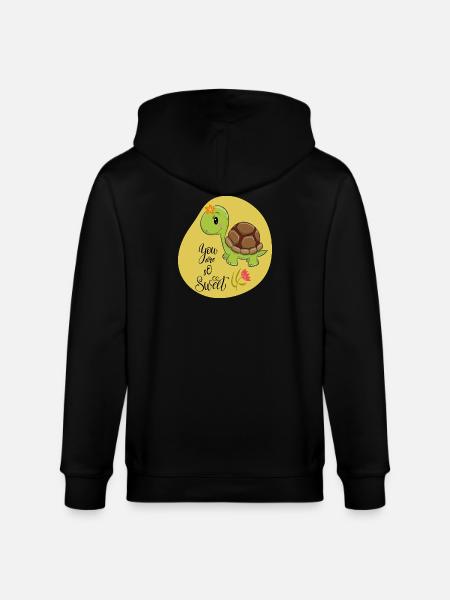 cute turtle - Stanley/Stella CULTIVATOR Unisex Organic Hooded Jacket - black