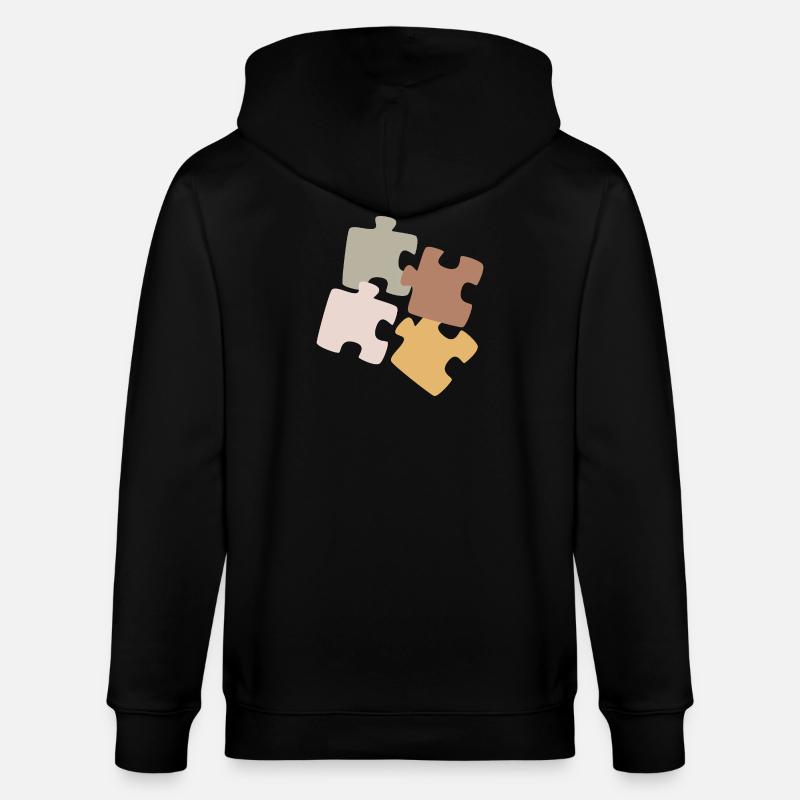 Puzzle Patchwork Vielfalt - Stanley/Stella Unisex Bio-Kapuzenjacke CULTIVATOR - Schwarz