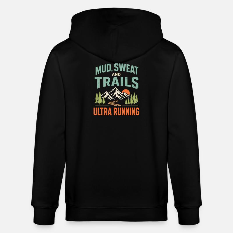 Course ultra sur les sentiers - Veste à capuche bio CULTIVATOR Stanley/Stella Unisexe - noir