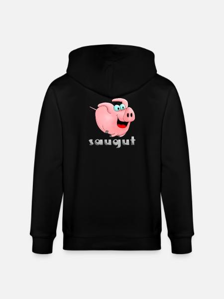 Suction - sow - piglets - Stanley/Stella CULTIVATOR  Unisex Organic Hooded Jacket - black