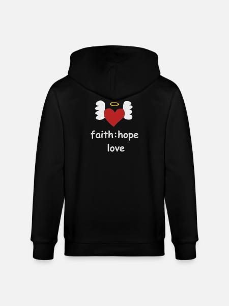 heart wings faith - Stanley/Stella CULTIVATOR Unisex Organic Hooded Jacket - black