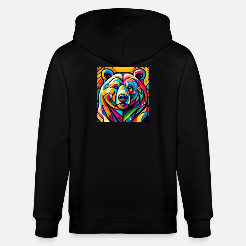 Bär - Stanley/Stella Unisex Bio-Kapuzenjacke CULTIVATOR  - Schwarz