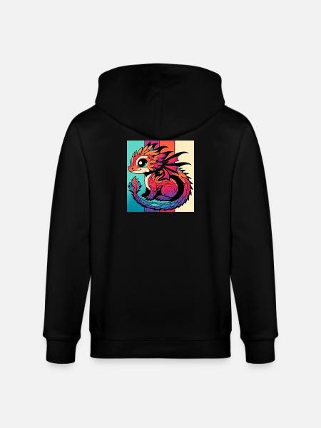 Drache - Stanley/Stella Unisex Bio-Kapuzenjacke CULTIVATOR  - Schwarz
