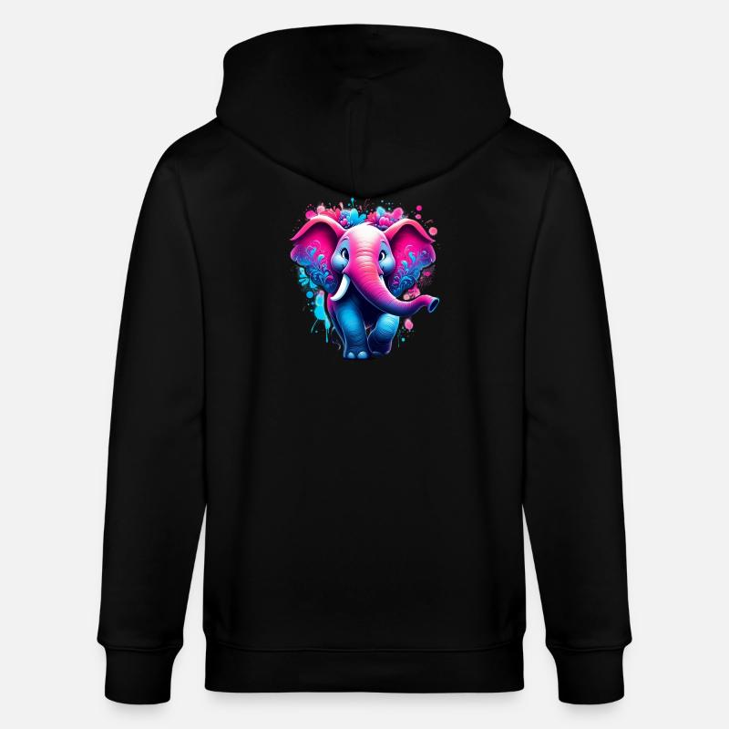 Elefant - Stanley/Stella Unisex Bio-Kapuzenjacke CULTIVATOR  - Schwarz