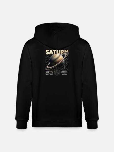 Saturn details - Stanley/Stella CULTIVATOR Unisex Organic Hooded Jacket - black