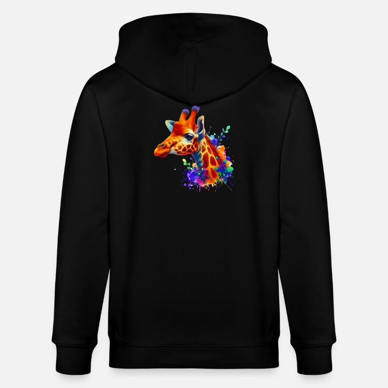 Giraffe - Stanley/Stella Unisex Bio-Kapuzenjacke CULTIVATOR  - Schwarz