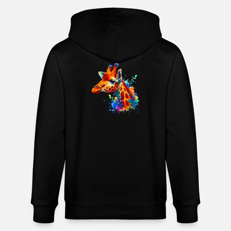 Giraffe - Stanley/Stella Unisex Bio-Kapuzenjacke CULTIVATOR  - Schwarz