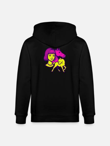 Pferdemädchen Pop-Art - Stanley/Stella Unisex Bio-Kapuzenjacke CULTIVATOR  - Schwarz