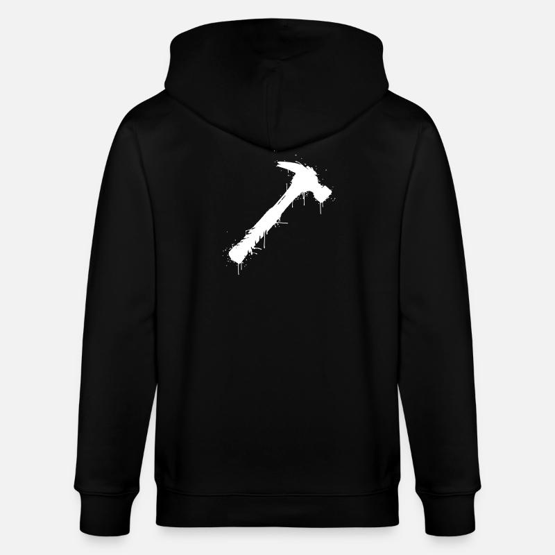 Hammer Werkzeug Graffiti Splatter Vektor - Stanley/Stella Unisex Bio-Kapuzenjacke CULTIVATOR - Schwarz