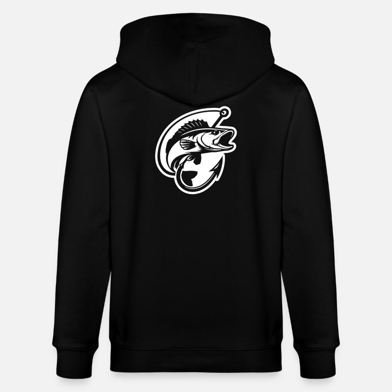 Logo de pêche au brochet - Veste à capuche bio CULTIVATOR Stanley/Stella Unisexe - noir