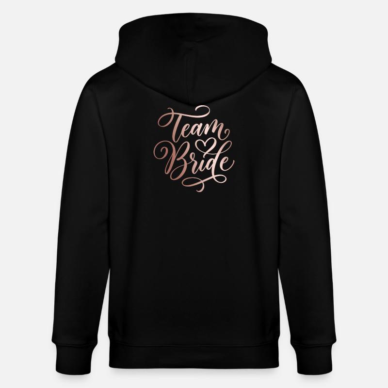 Team Bride Handlettering JGA - Stanley/Stella Unisex Bio-Kapuzenjacke CULTIVATOR - Schwarz