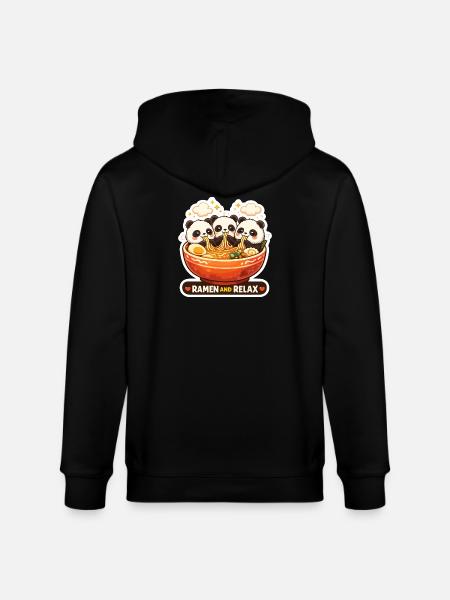 Panda Ramen & Relax Trio - Stanley/Stella CULTIVATOR Unisex Organic Hooded Jacket - black