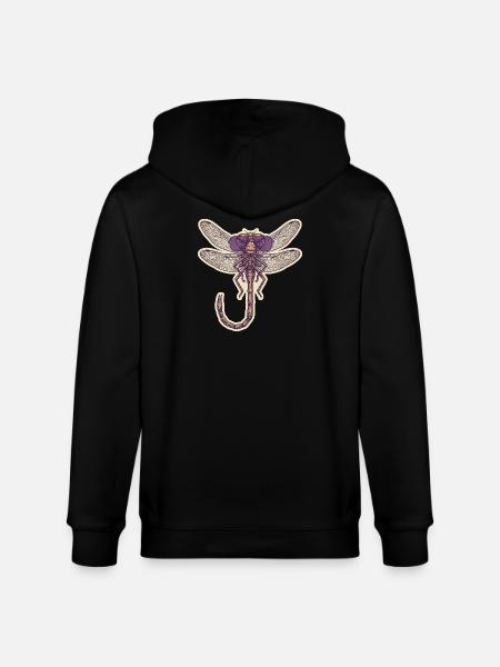 Cool Dragonfly - Stanley/Stella CULTIVATOR Unisex Organic Hooded Jacket - black