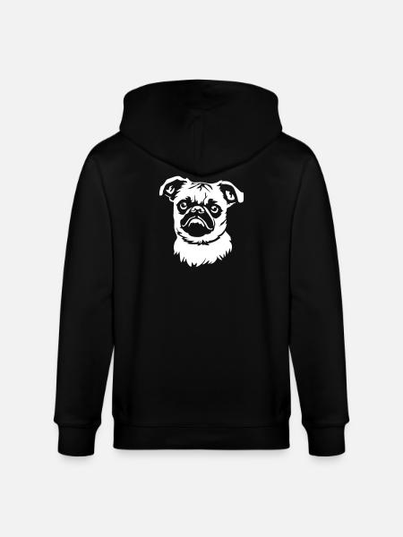 Brussels Griffon Head "Black Edition" - Stanley/Stella CULTIVATOR Unisex Organic Hooded Jacket - black