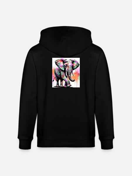Elefant - Stanley/Stella Unisex Bio-Kapuzenjacke CULTIVATOR  - Schwarz