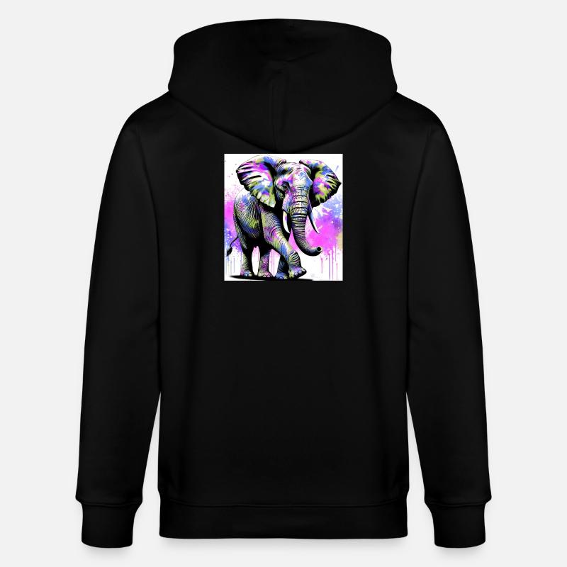 Elefant - Stanley/Stella Unisex Bio-Kapuzenjacke CULTIVATOR  - Schwarz