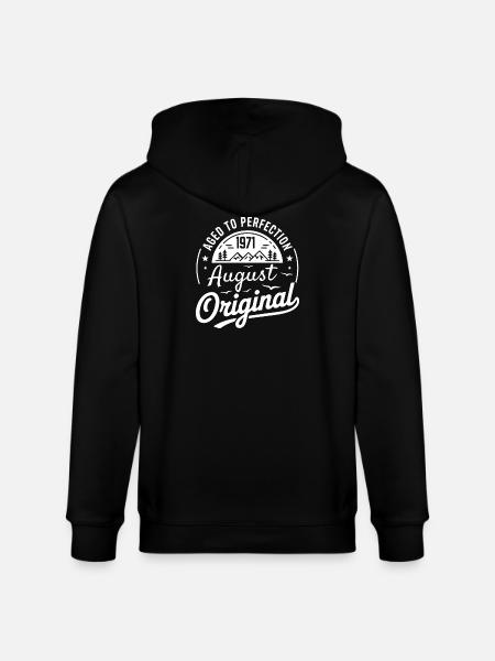 August-Originalabzeichen 1971 - Stanley/Stella Unisex Bio-Kapuzenjacke CULTIVATOR - Schwarz