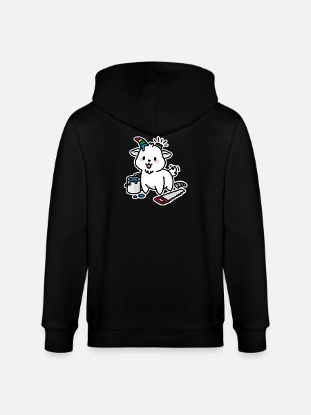 Unicorn DIY Kawaii Schattig Steenbok Geit grappig - Stanley/Stella Uniseks bio-ziphoodie CULTIVATOR  - zwart
