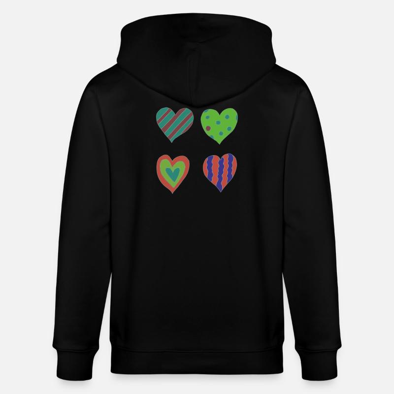 herzen variation - Stanley/Stella Unisex Bio-Kapuzenjacke CULTIVATOR  - Schwarz