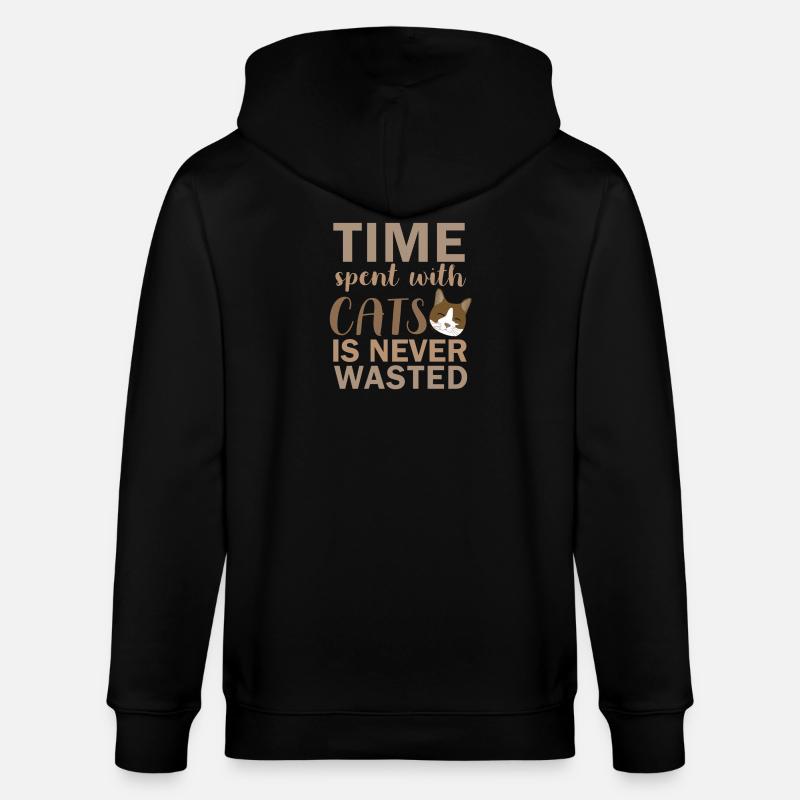 Zeit mit Katzen - Stanley/Stella Unisex Bio-Kapuzenjacke CULTIVATOR  - Schwarz